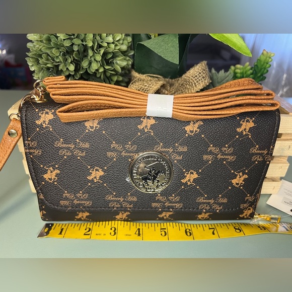 Beverly Hills Polo Cognac/Dark Brown Wristlet/Crossbody - Picture 2 of 7